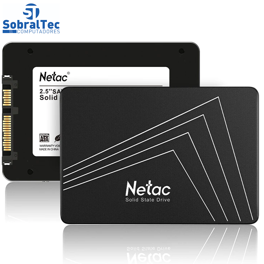 HD SSD 512GB Netac Sata 3 560mb/s para Leitura e 510mb/s para Gravação Black