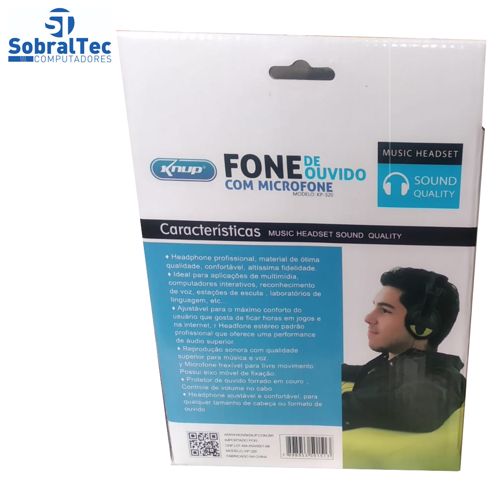 Fone De Ouvido Headset Com Microfone Knup Kp-320