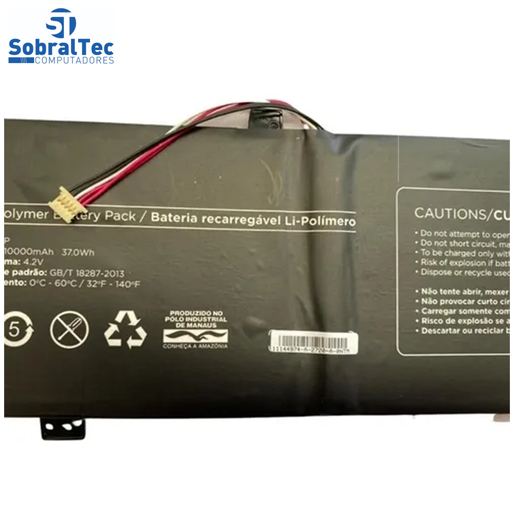 Bateria Notebook Positivo p3582133*2p 4.2V 2 Células Usada