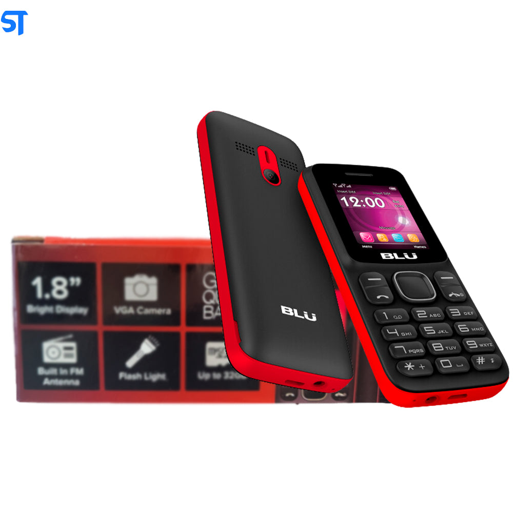 Celular BLU Z4 Dual SIM Tela de 1.8 com Câmera VGA e Rádio FM - Preto/Vermelho