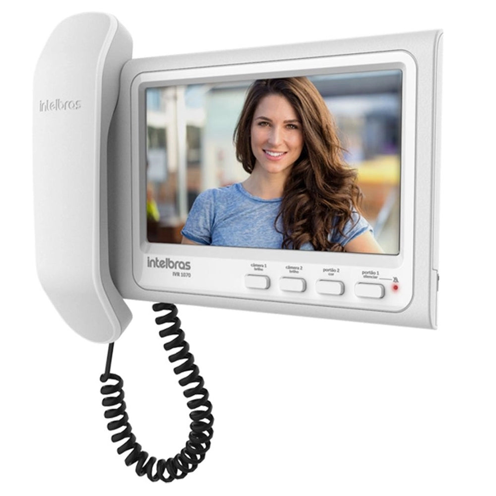 Modulo Interno Para Video Porteiro Intelbras IVR 1070 HS Display 7" Polegdas Com Visualização Noturna