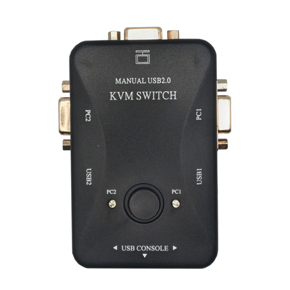 Chaveador Kvm Usb 2.0 Switch 3 Portas Vga e Usb B 3 Usb A Com 2 Cabos VGA Amarelo