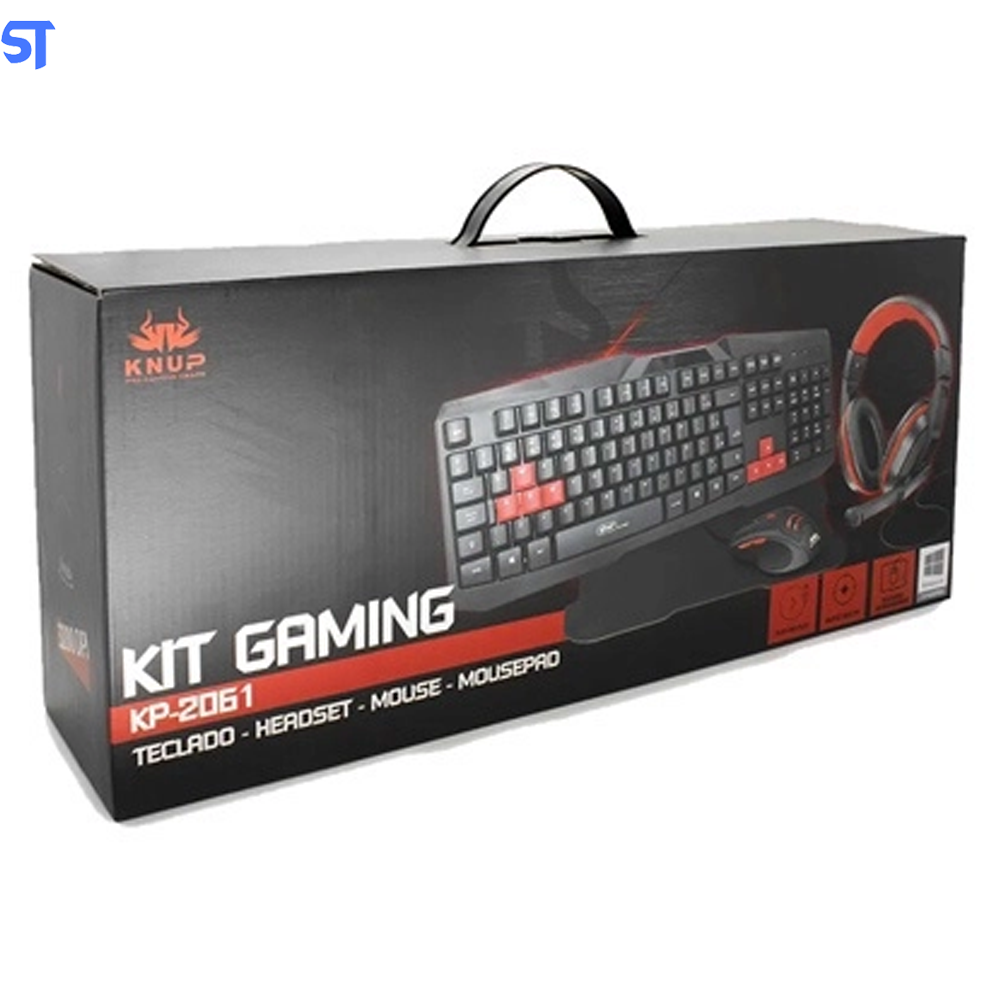Kit Teclado Mouse Headset e Mousepad Gamer KP-2061