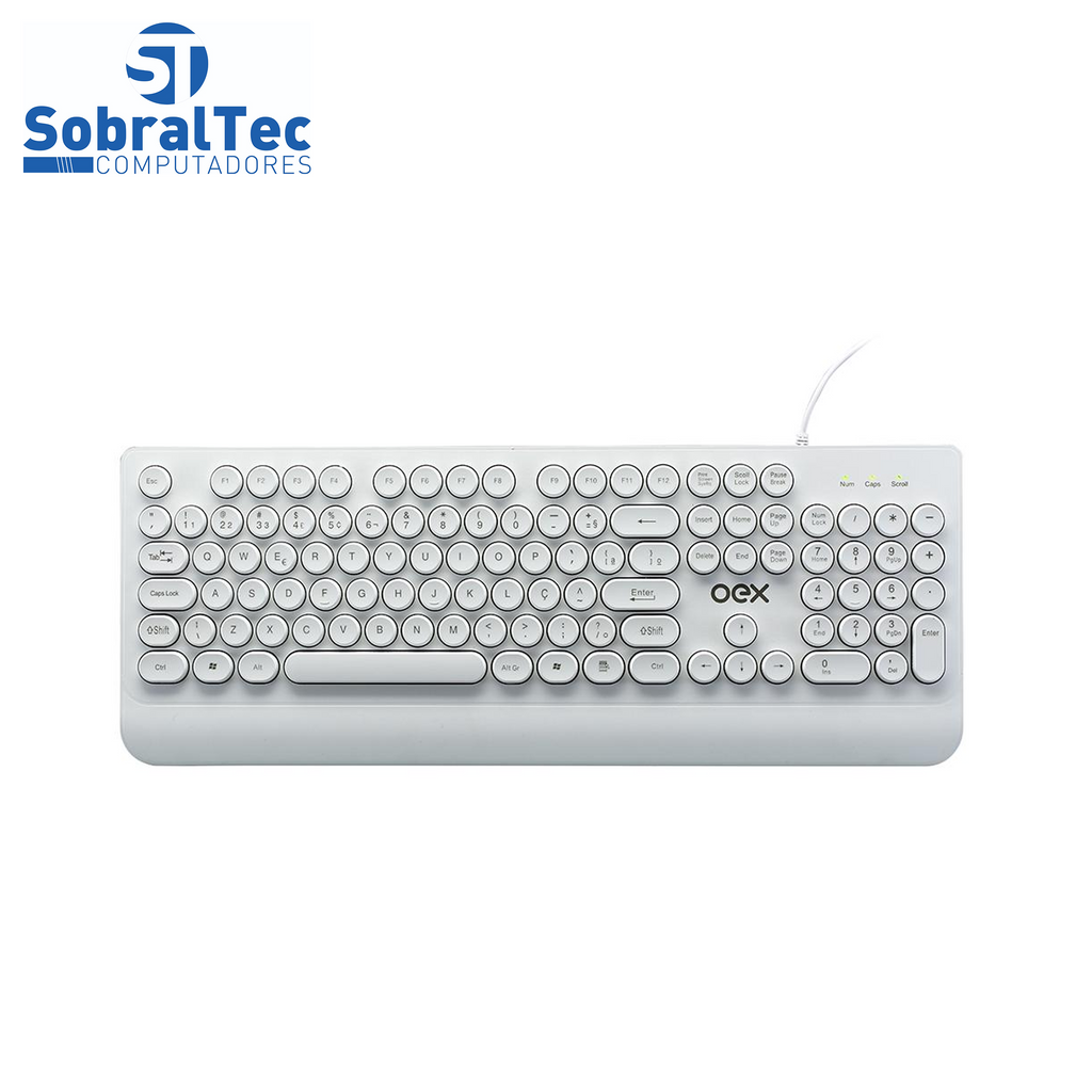 Teclado Oex Pop In, ABNT2, Branco - TC401