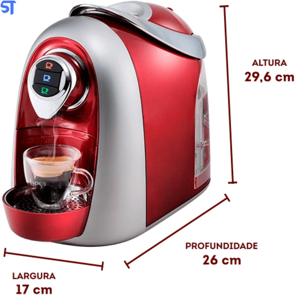 Cafeteira Espresso, Modo, 220V, Vermelha, Tres, 3 Corações