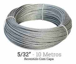 Cabo Aço Alma Fibra 6x7 5/32 Com Capa 30 Mts