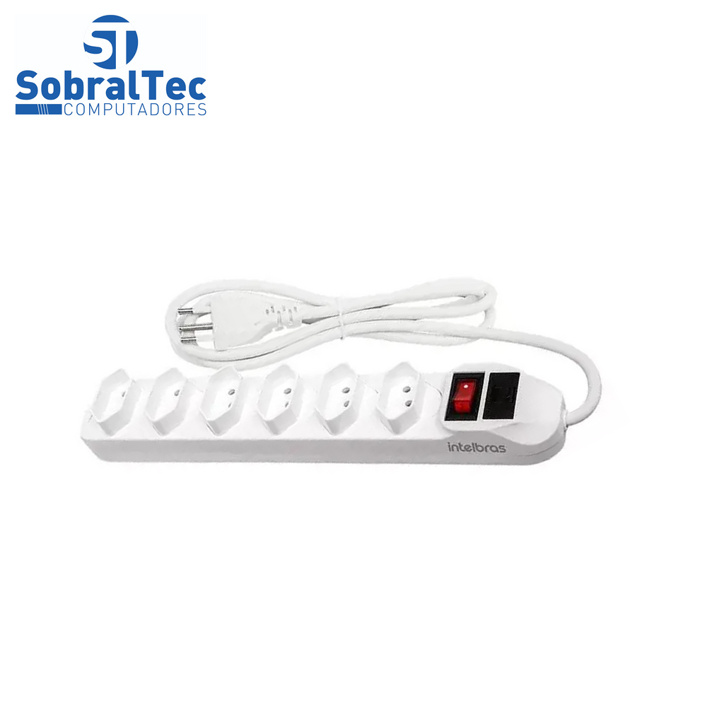 Protetor Eletrônico Intelbras com 6 tomadas EPE 1006, Branco 1,50MT