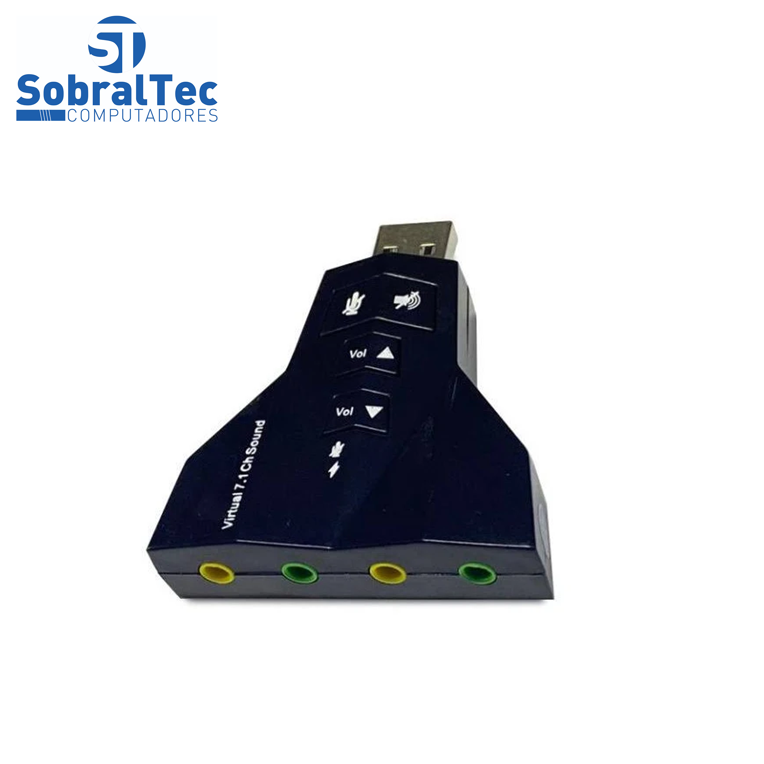 Adaptador Usb a Macho x 2 Audio e 2 Fone