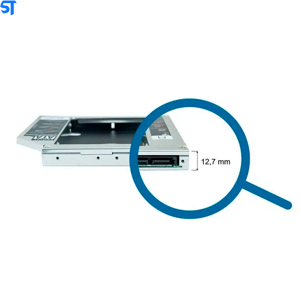 Gaveta Caddy Adaptador Para Segundo HD de Notebook ou Ssd 12.7mm Bringit