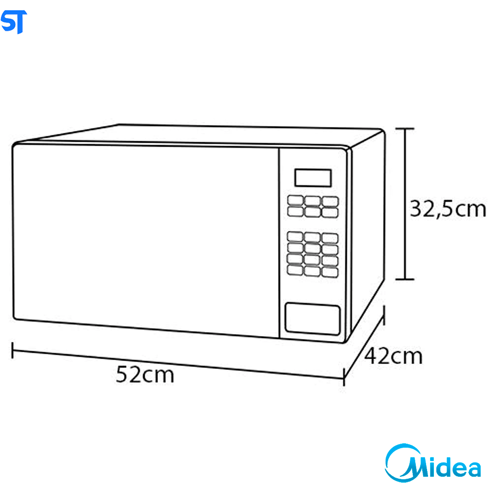 Forno Micro-Ondas 35L Branco Espelhado Midea 220V MXSA35E2