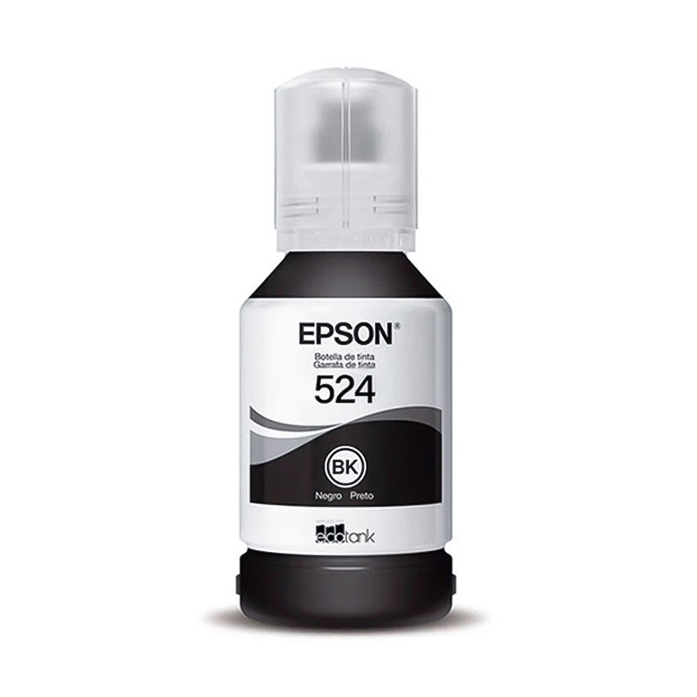 Refil de Tinta Epson 524 Preto BK 127ML Original T524120 Pigmentada Rendimento 7000 Páginas L15150/ T524220/ T524320