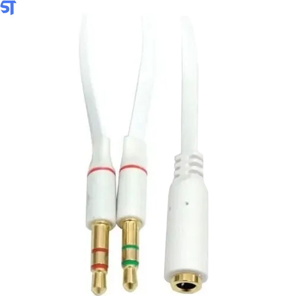 Cabo P2/P3 Para Fone e Microfone - Branco