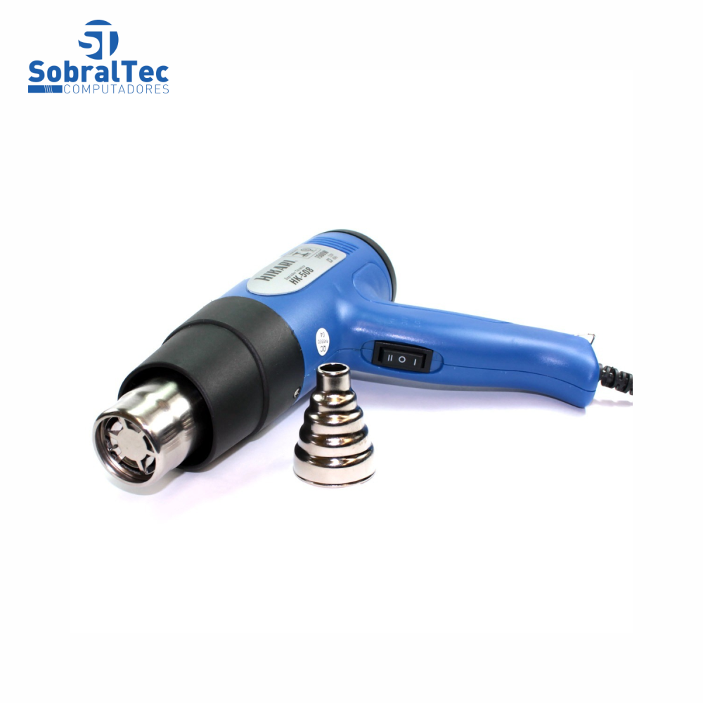 Pistola de Sopro Térmico Hikari 220V 750W a 1500W Potencia Temperatura Ajustável HK-508