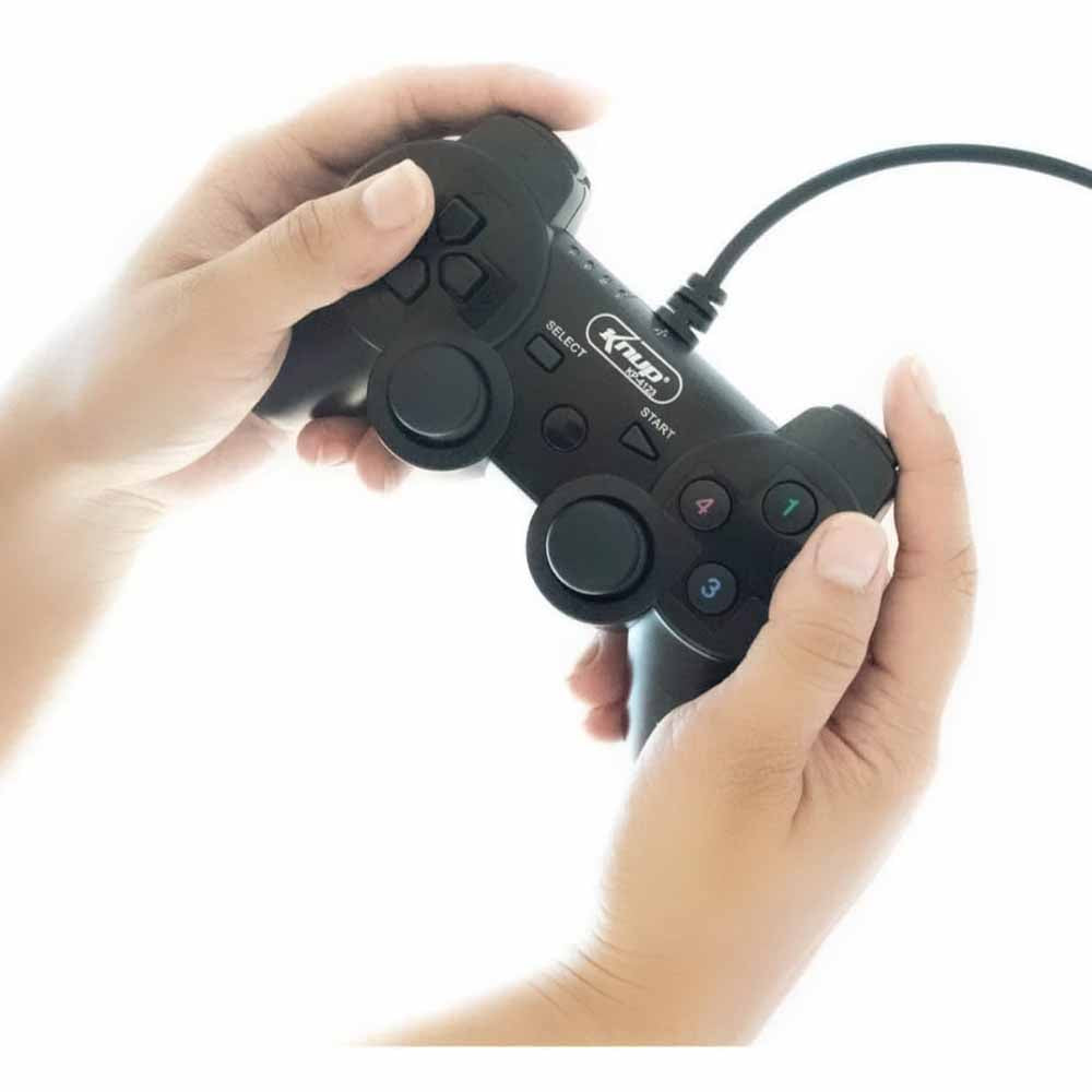 Controle Joystick Com Fio Para Ps3 e Computador Knup Kp4123 Preto
