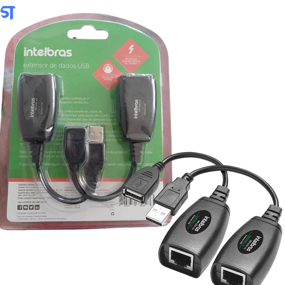Adaptador Extensor USB Via Cabo de Rede - USB Para RJ45 - VEX 1050 USB G2- Intelbras