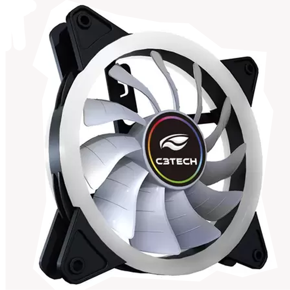 Cooler FAN F7-L140M 12Cm  LED 7 Cores C3Tech