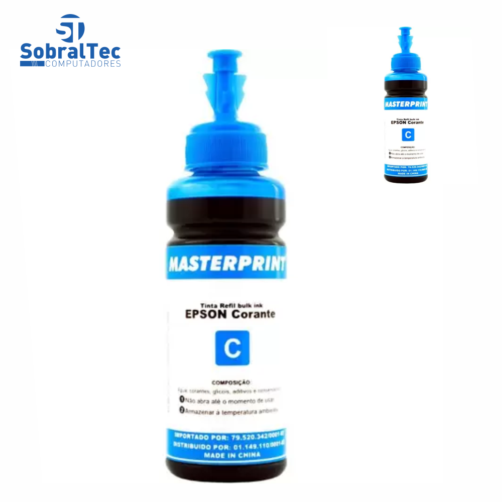 Refil Tinta Corante Compativel Epson/Hp Masterprint C Cyan