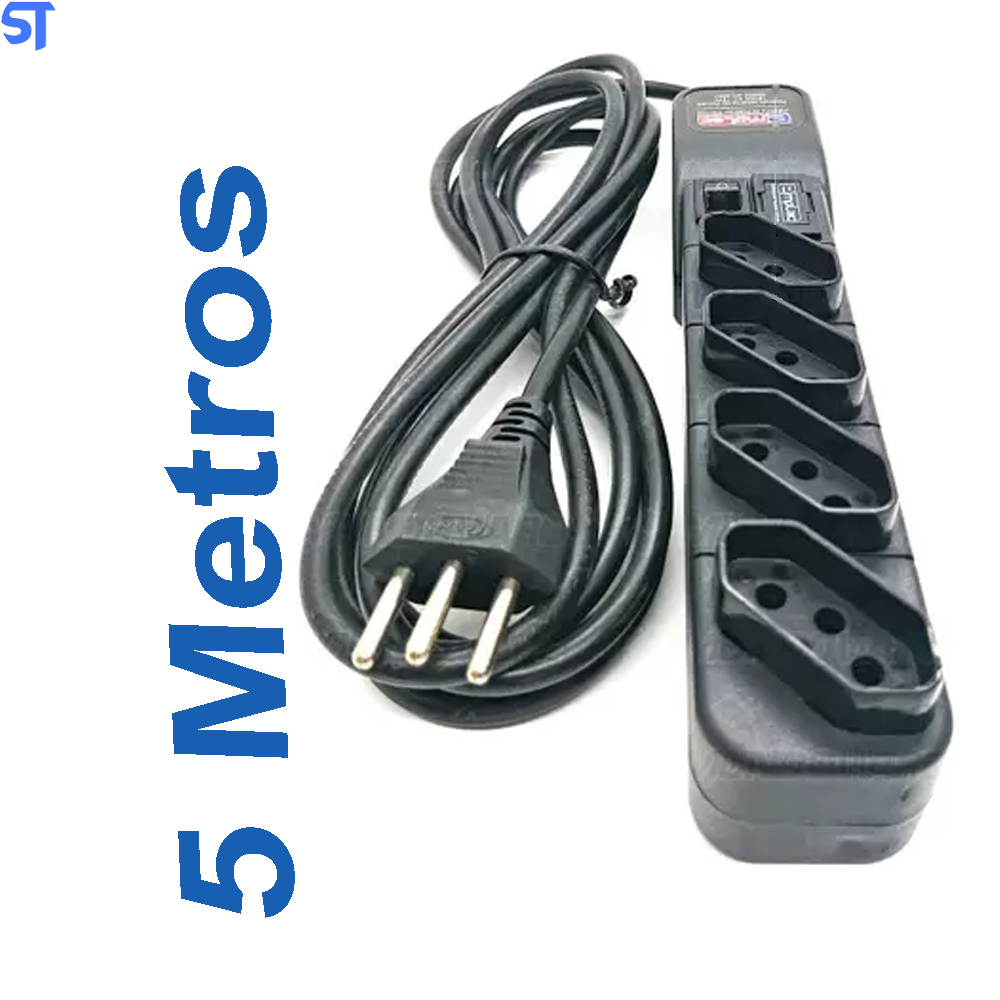 Protetor Eletrico Super Premium 4 Tomadas 5 Metros Emplac