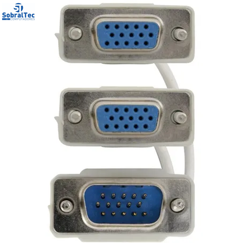 Cabo Extensor VGA  Macho Para 2 Fêmea 20Cm