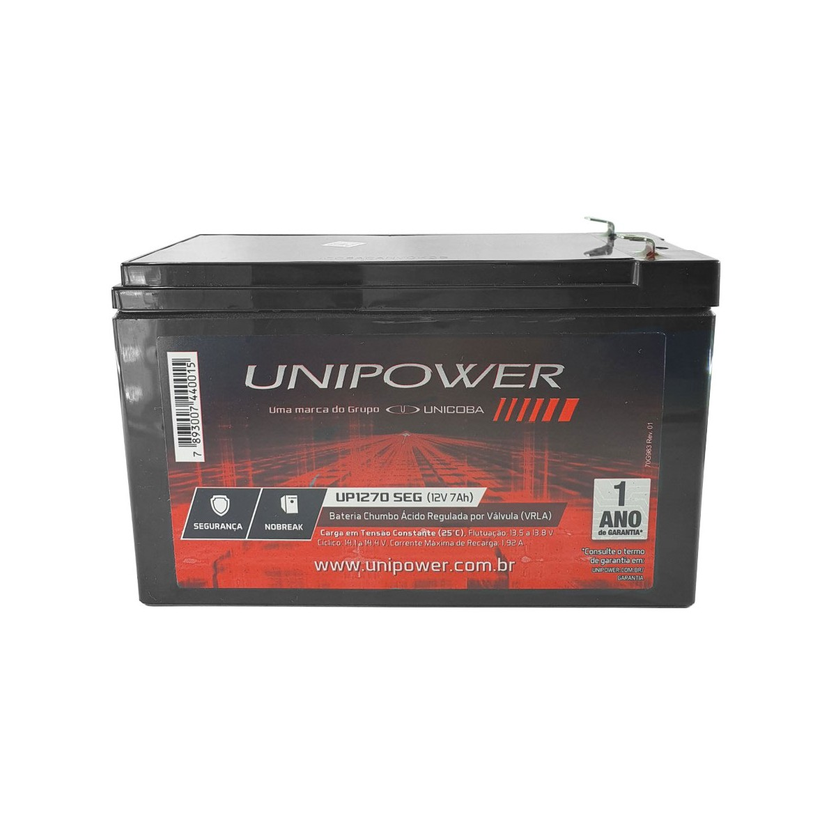 Bateria Selada Para Nobreak 12v 7Ah F187 UP12 Ala Ot Unipower