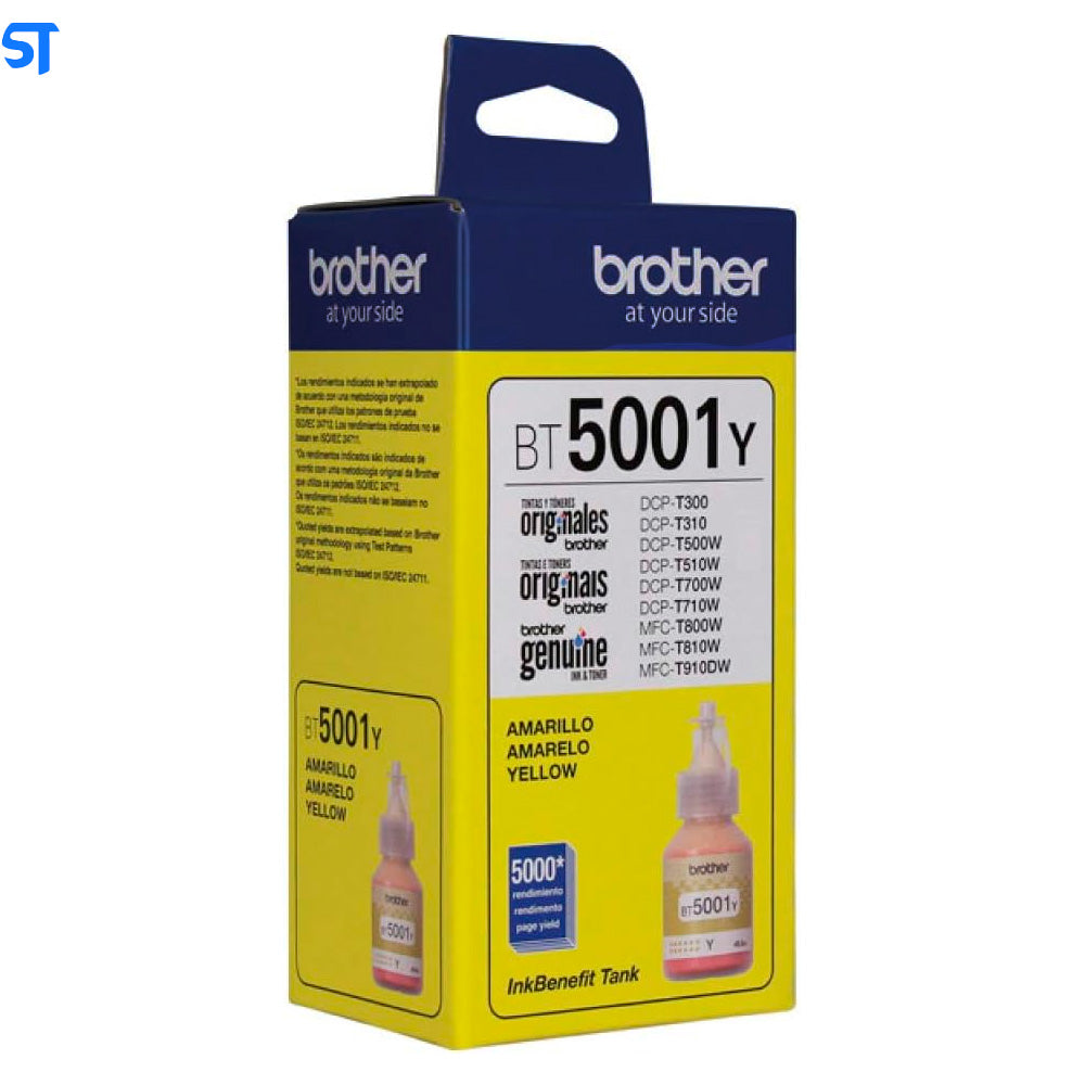 Garrafa de Tinta Brother BT5001Y Amarela 5.000 Paginas para HL 74000DW DCP T220 T300 T310 T420W T500W T510W T520W T700W