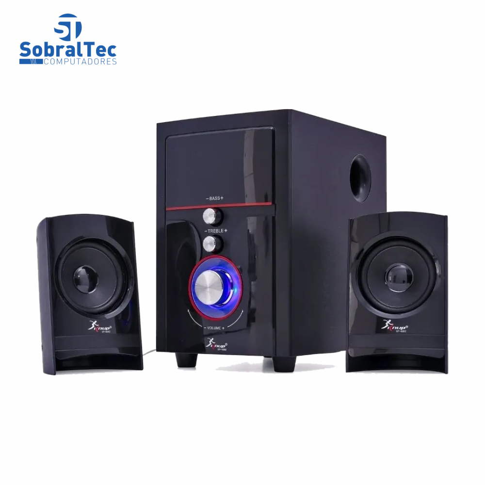 Sistema De Som Bluetooth MP3 Hi-Fi USB Cartão SD Knup KP-6002BH