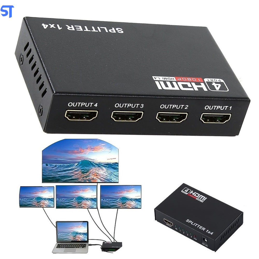 Switch Distribuidor Amplificador Ultra Hd 4k Uhd Hdmi 1 Entrada e 4 Saídas