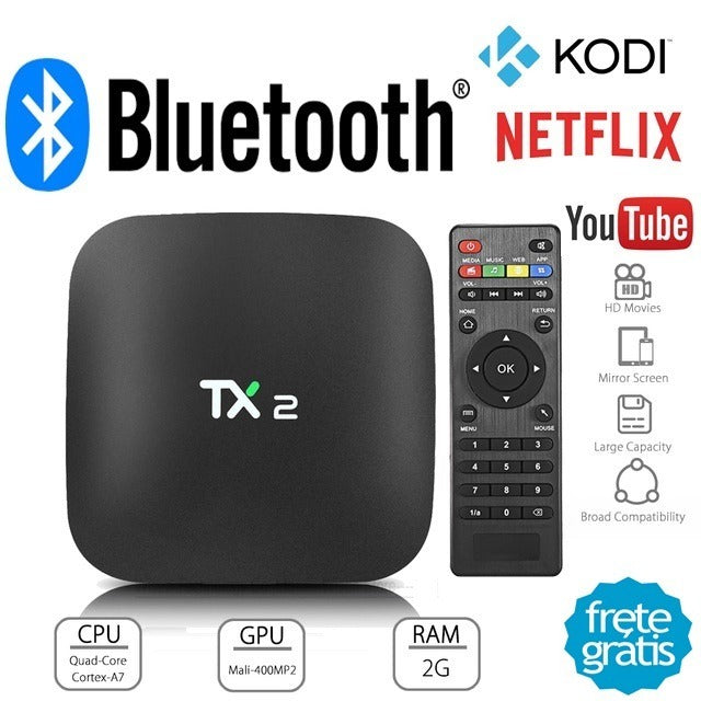 Receptor Tv Box TX2(Duplicado) 4k 2gb Memória 16gb Armazenamento -Android-Cod 14994