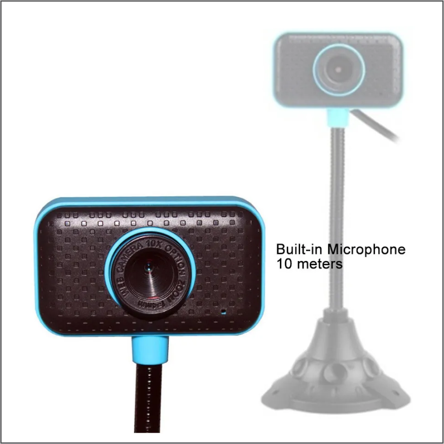 WebCam 480p Usb Com Led e Microfone Usb 2.0 Com Tripé Flexivel