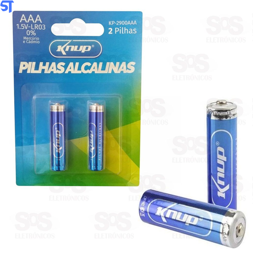 Cartela Com 2 Pilhas Alcalina 1.5V Knup KP-2900AAA