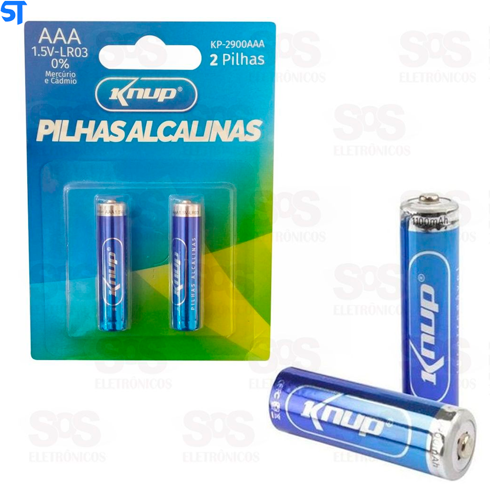 Cartela Com 2 Pilhas Alcalina 1.5V Knup KP-2900AAA