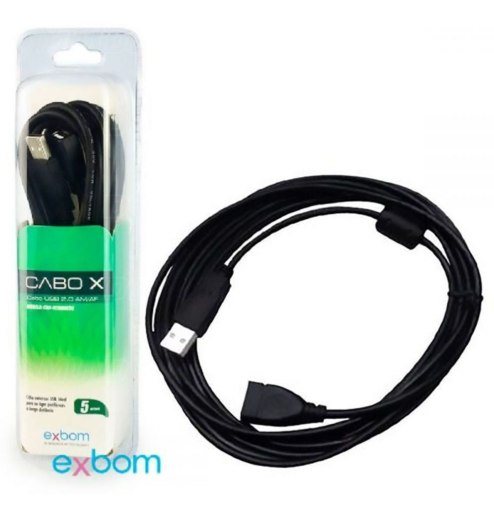 Cabo Extensor Usb 2.0 Am+Af Cbx-U2amaf50 5m Com Filtro 5m Exbom