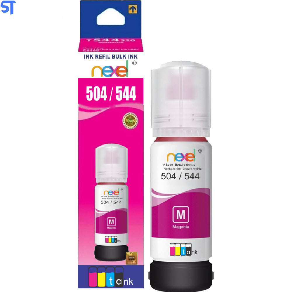 Kit 4 Cores Refil de Tinta Nexel Compatível Epson 544 Preto, Yelow, Magento, Cyano