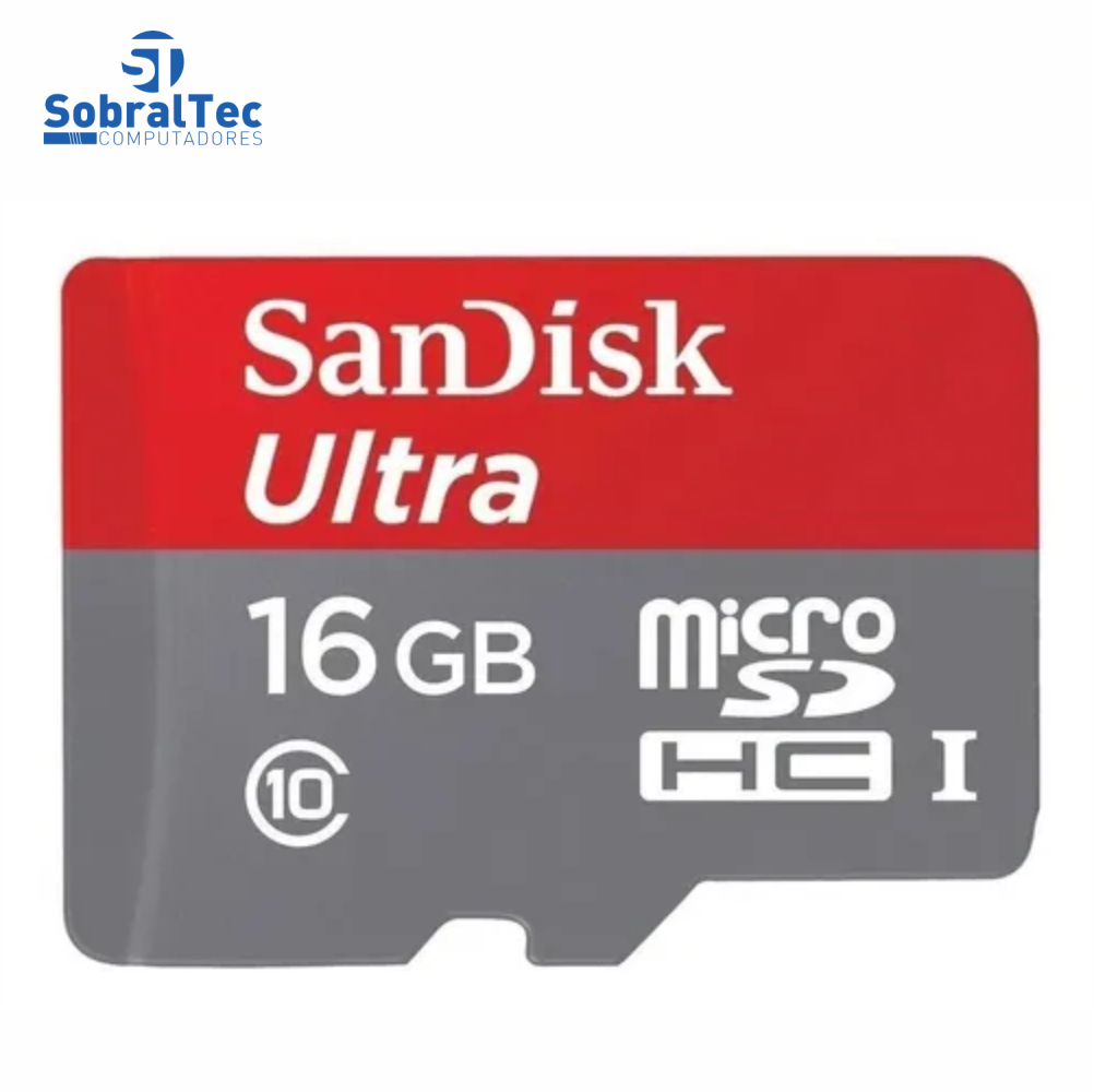 Cartão De Memoria  Micro Sd Hc 16Gb Classe 10 Ultra Sandisk SDSQUNB-016G-GN3MN