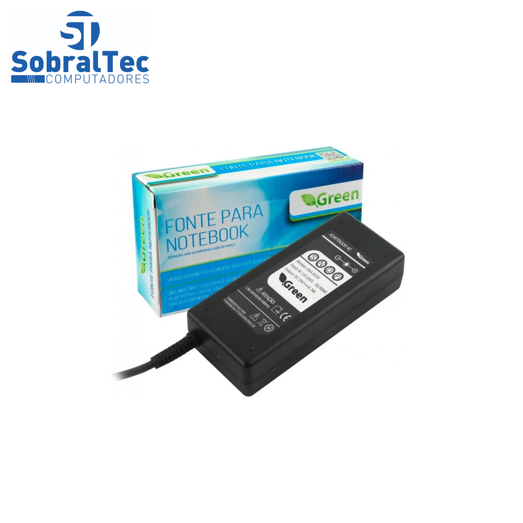 Fonte Notebook Compatível Com 19V 3.42A Pino 5.5MX2.5M