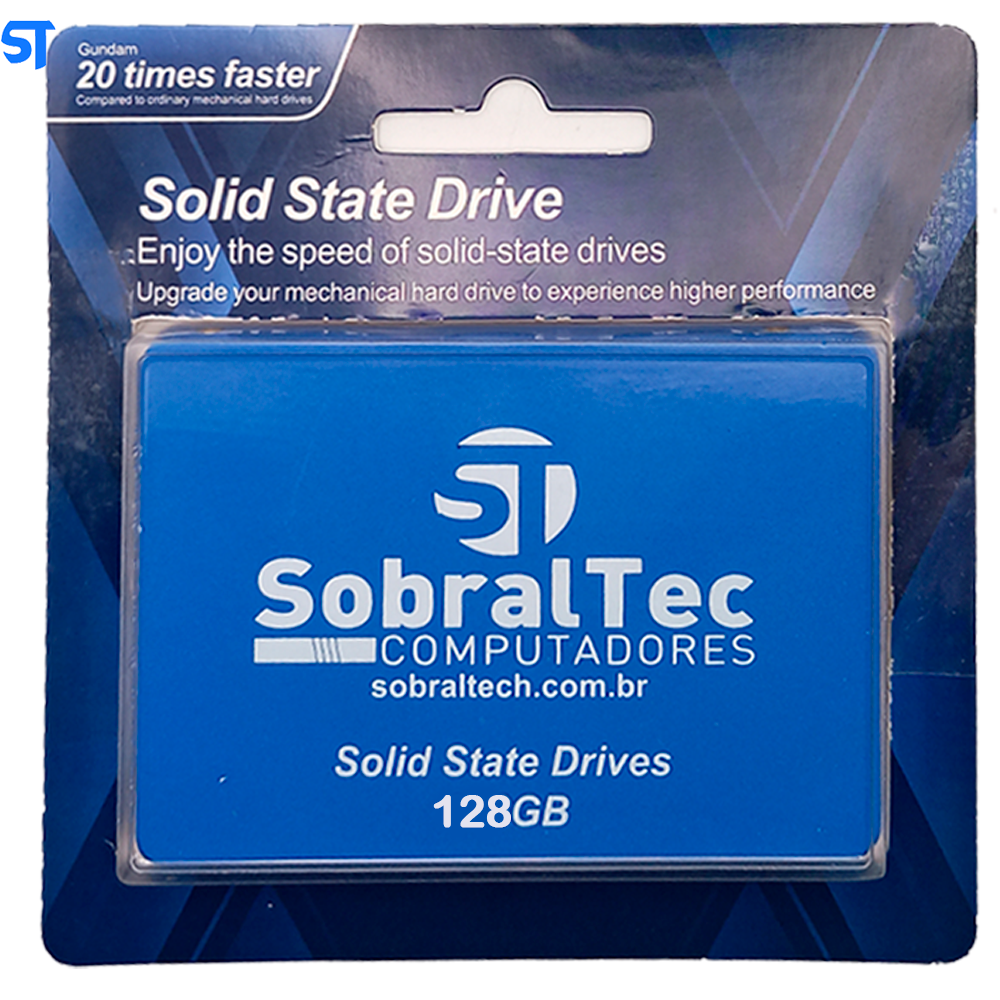 HD SSD SobralTec 128Gb 2.5 Sata3 Leitura 520Mb/s Escrita 400Mb/s