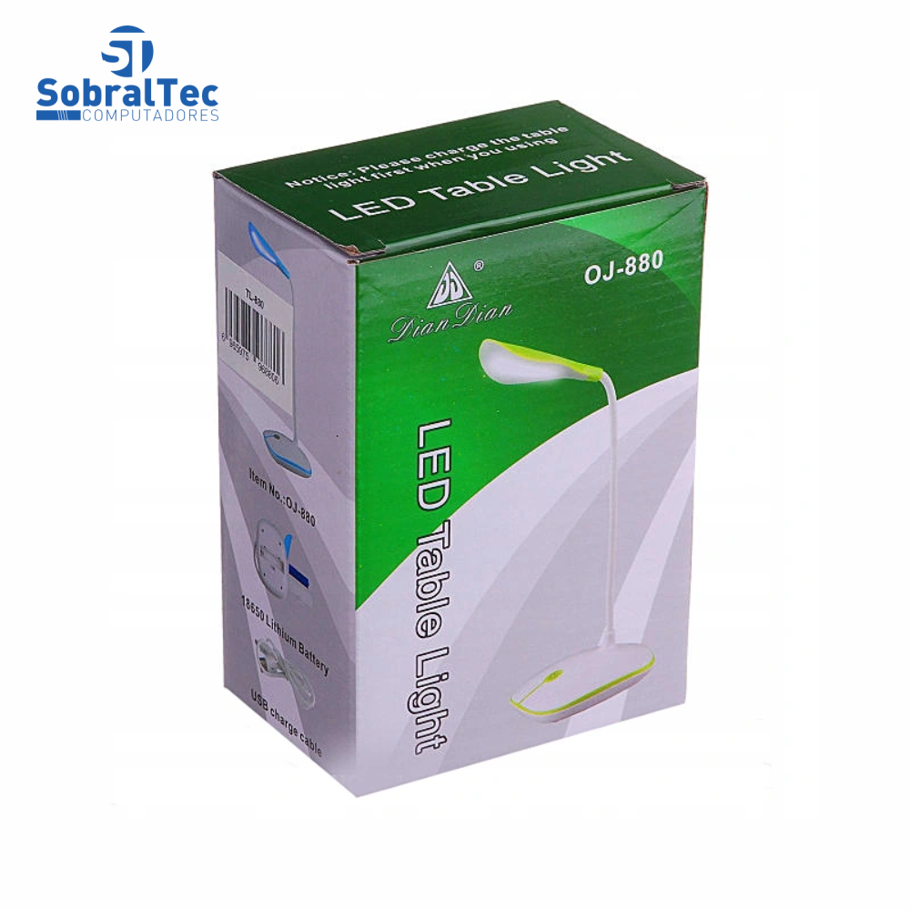 Luminária Touch Sem Fio Luz Led De Mesa Recarregável Articulavel Dian Dian OJ-880