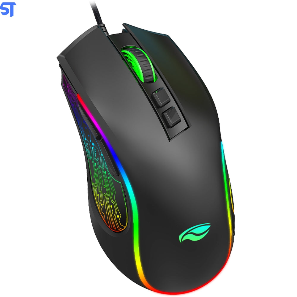Mouse Gamer USB Ravage MG-720BK LED RGB  12.800DPi C3Tech