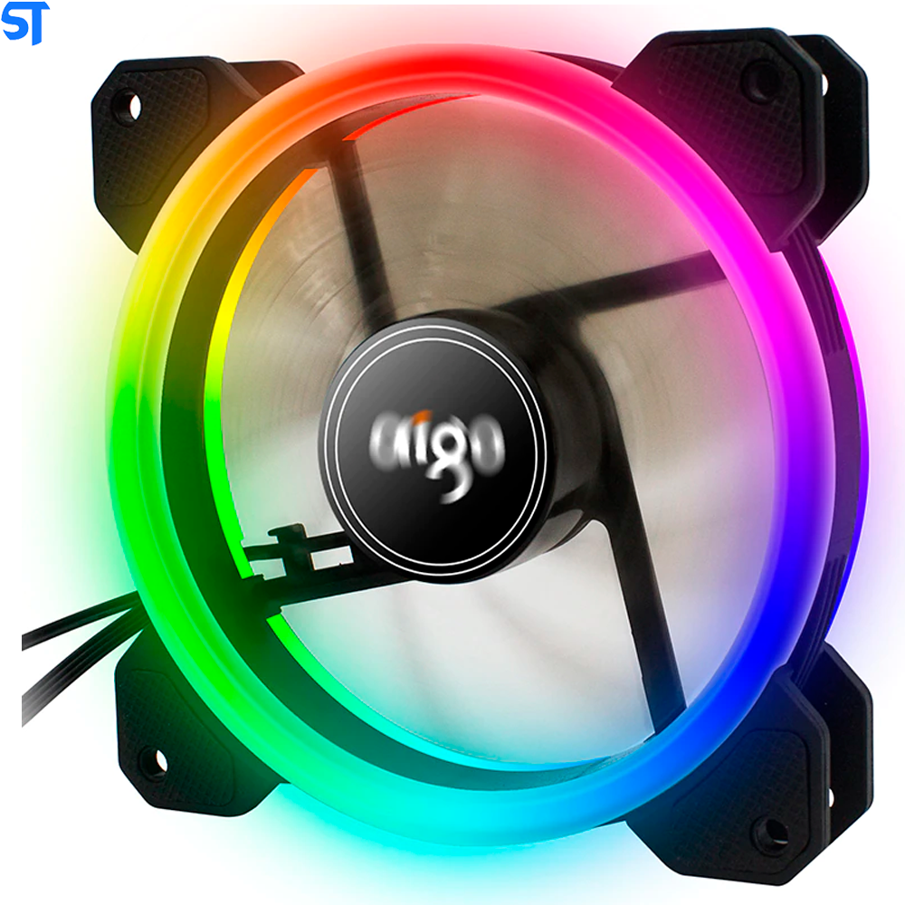 Cooler Fan RGB Gamer Aigo DR12 RGB - 5 em 1 Com Controle