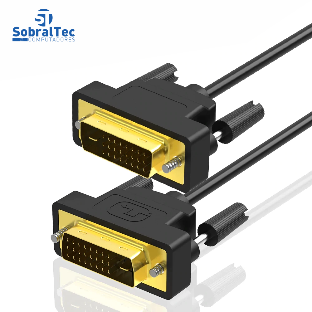 Cabo Dvi 24+1 Macho Para Dvi 24+1 Macho 2 Metros Conectores Dourados FSU Linkey SDD01020