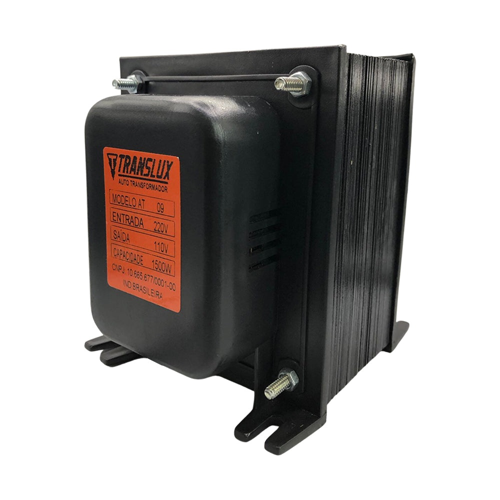 Auto Transformador Entrada 220V Saída 110V 1500W Translux Preto - AT09 (S/CAIXA)