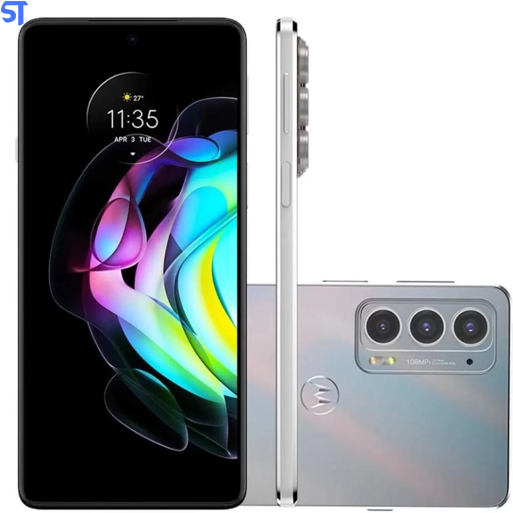 Smartphone Motorola Edge 20 128GB 5G Wi-Fi Tela 6,7'' Dual Chip 8GB RAM Câmera Tripla + Selfie 32MP - Branco