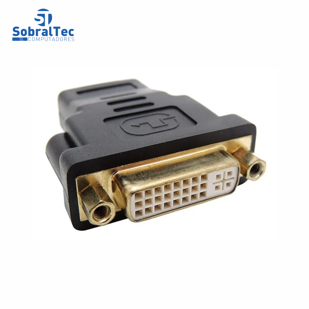 Adaptador Conector Dvi 24+5 Femea x Hdmi Macho Banhado a Ouro