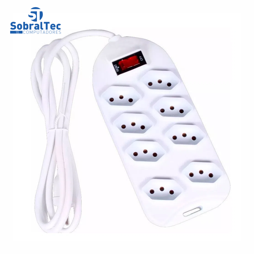 Filtro De Linha Extensão Elétrica 8 Tomadas 1.5Mt Com Interruptor Knup Sl7508