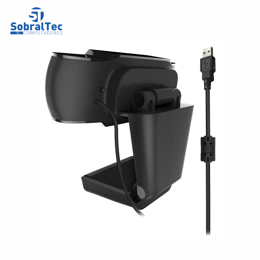 Webcam Full HD 1080 Pixels USB 2.0 Com Microfone Embutido Plug And Play