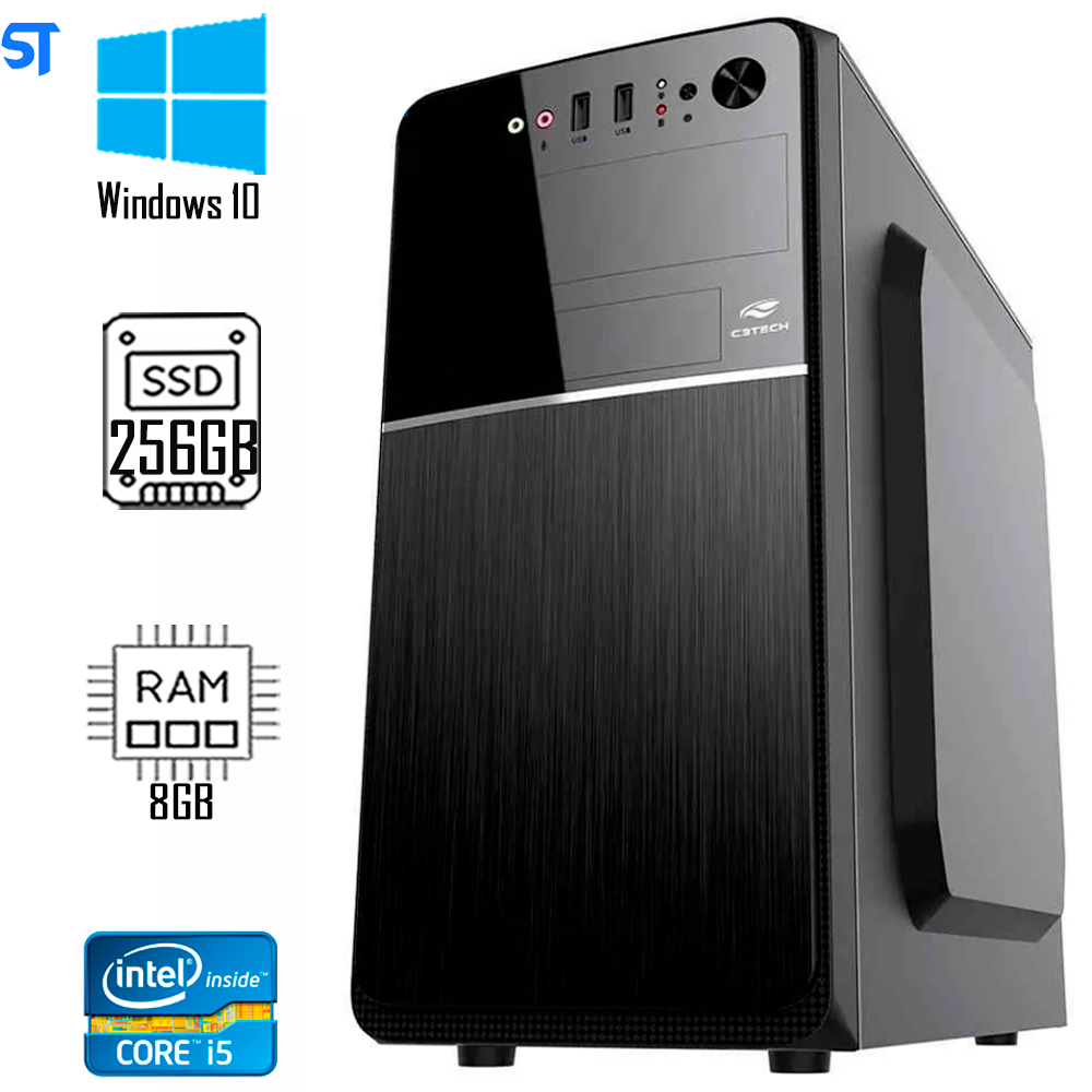 Computador Core i5 2500- SSD 256GB- Memória Ram 8GB-Gab 24V2BK- Windows 10