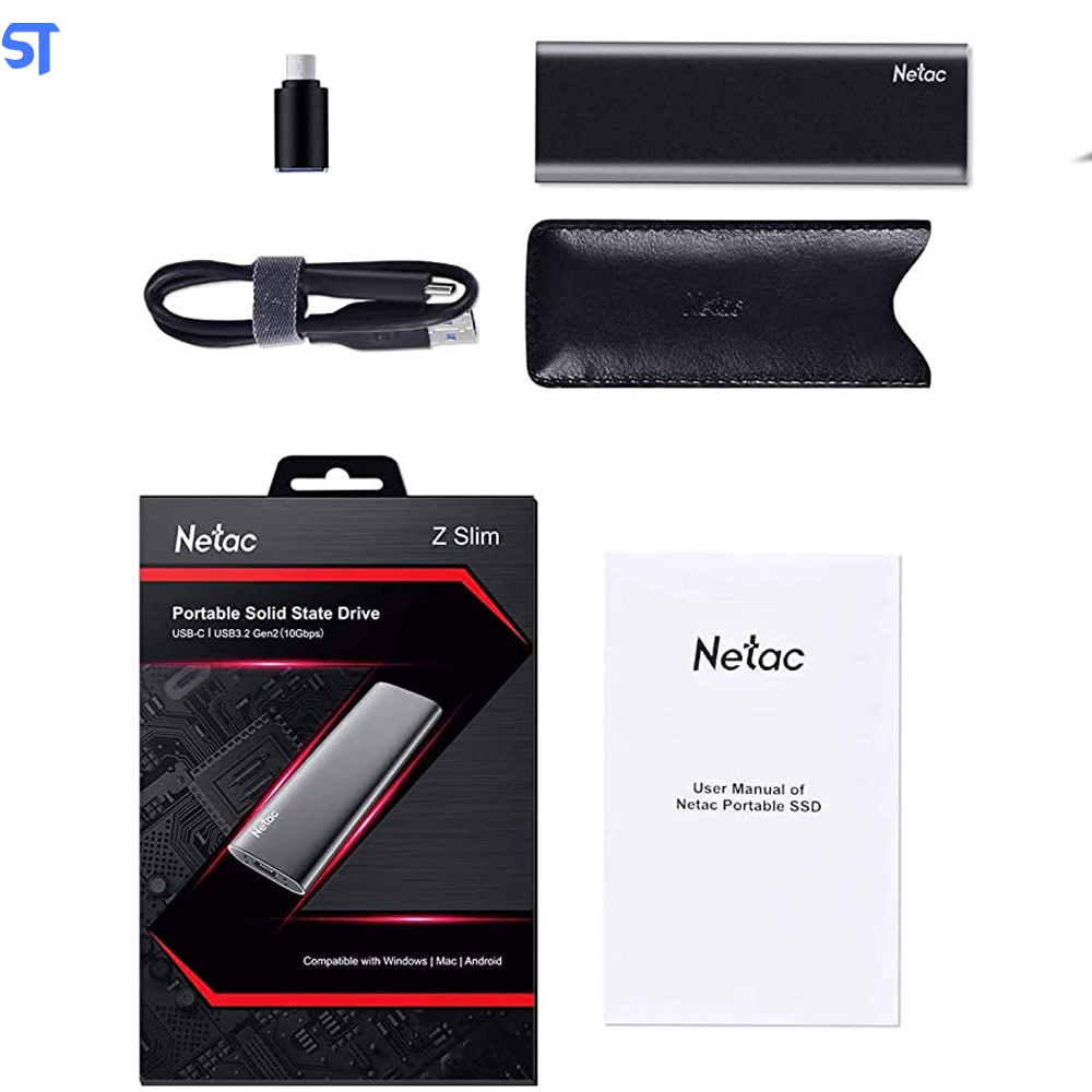 SSD Nvme Externo USB 3.2 Tipo C  1TB Netac ZSlim Leitura 550Mb/s  e 480Mb/s De Escrita