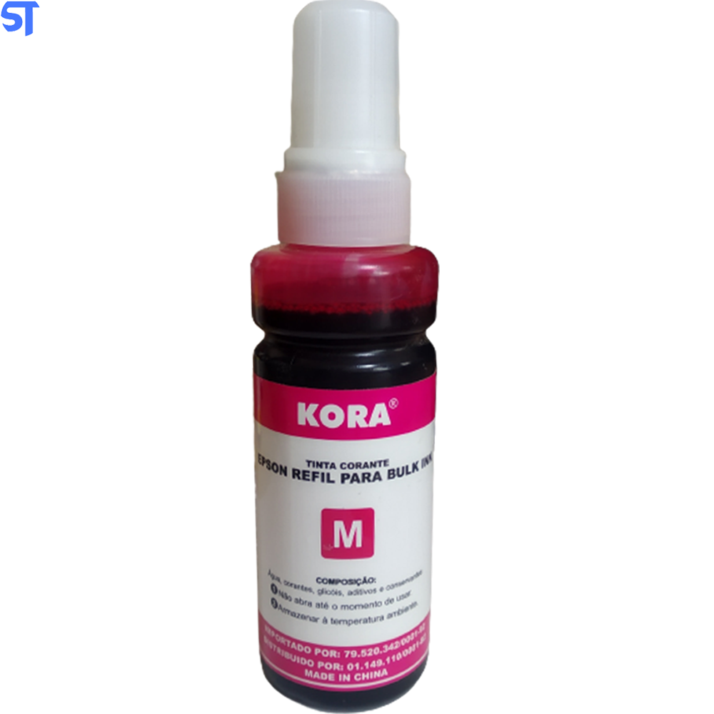 Kit Tinta Refil Epson/HP Preto/Yelow/Magento/Cyan 400ML Kora