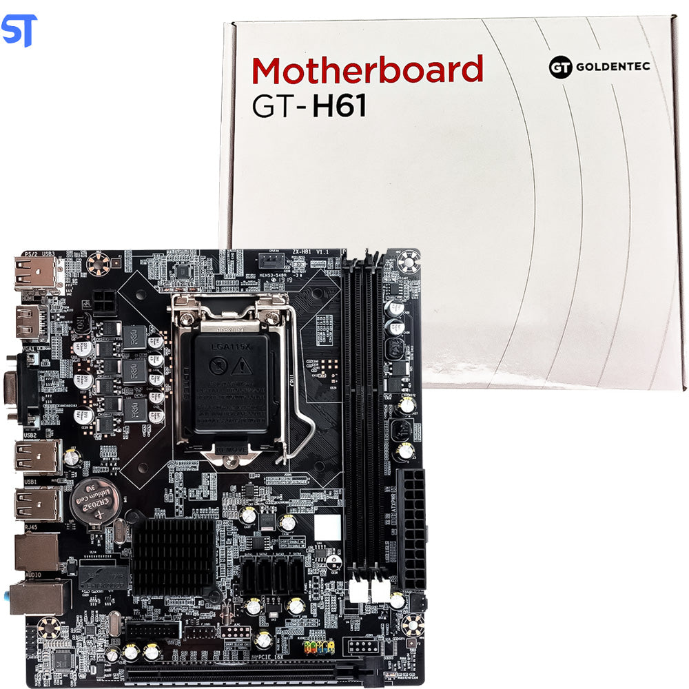 Placa Mãe Soquete 1155 H61 DDR3 Com Pci Express e HDMI GT-H61 Goldentec