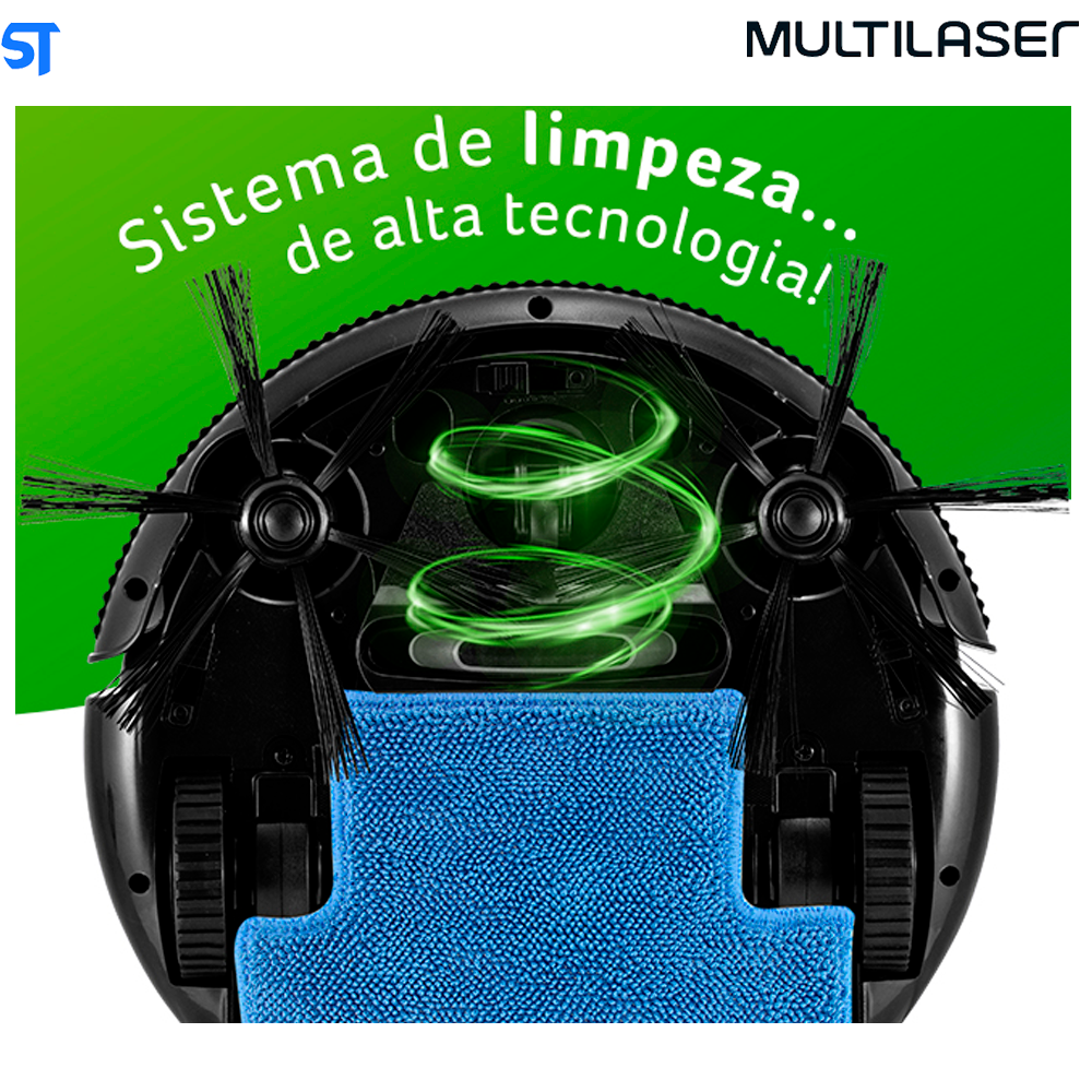 Aspirador de Pó Robô Mars Varre + Aspira + Passa Pano Bivolt com 30W e Bateria Recarregável, Vermelho/Preto Multilaser -